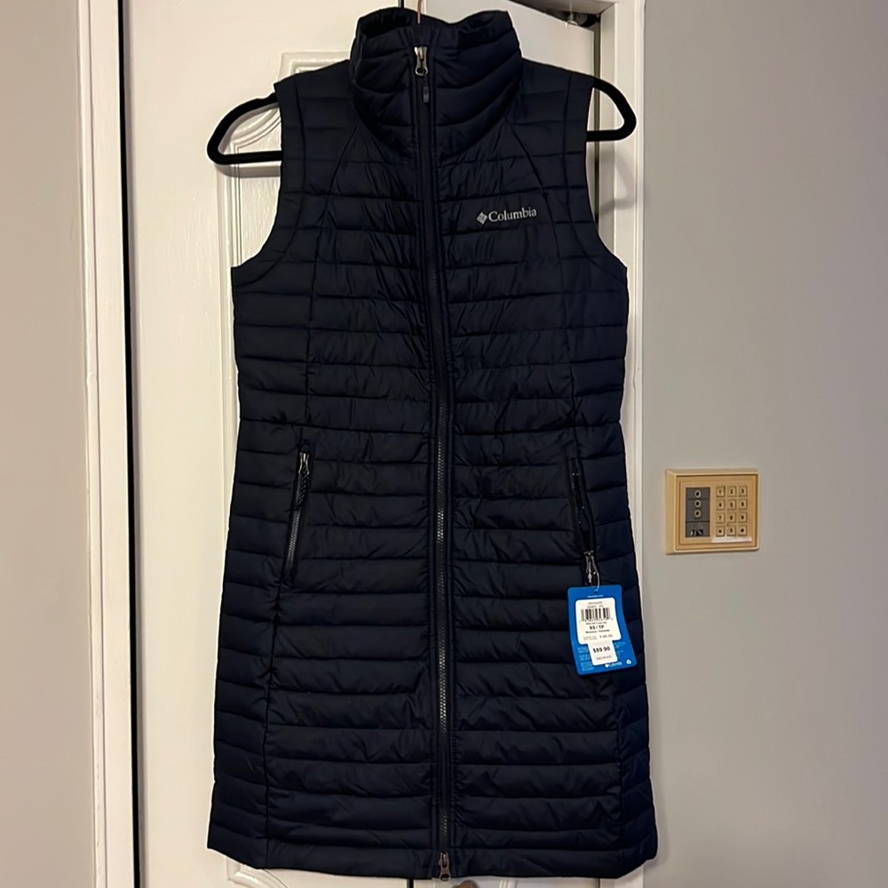 Brand New Columbia Long Vest. Size XS Thermal Reflective ( OMNI-HEAT)